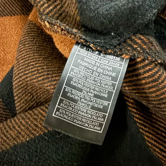 BB Dakota Steve Madden Black Cognac Tan Brown Utility Jacket Shacket Small S - Picture 6 of 7